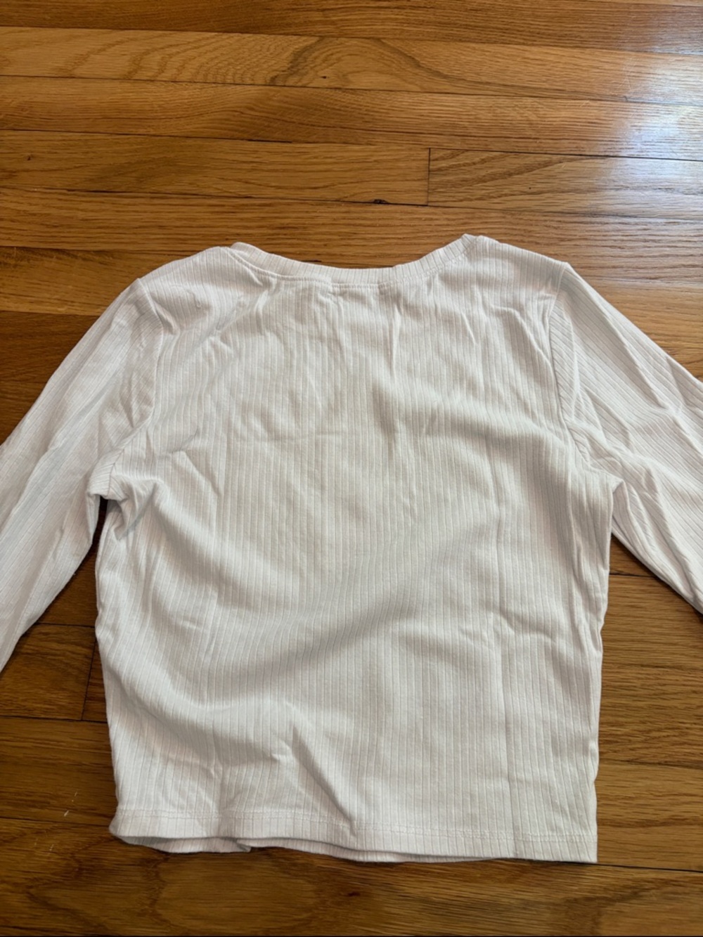 Bozzolo Ribbed Long Sleeve Top in Off-White - Picture 3 of 3